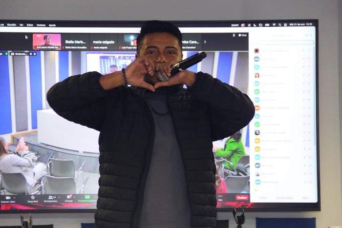 El rapero Namwey interpretó el rap ‘Por un bien común’. (Foto: Yazmín Mendoza)