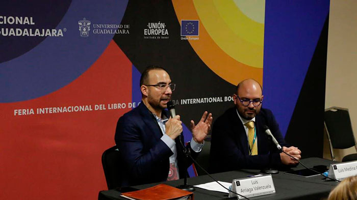 El Rector de la IBERO Ciudad de México, Dr. Luis Arriaga Valenzuela, en la conferencia ‘Inteligencia artificial y democracia: un desafío para la universidad del siglo XXI’. (Foto por: Alberto Hernández)