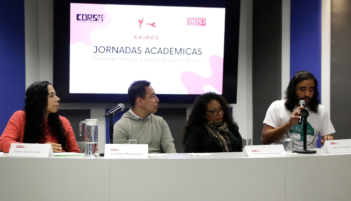 De izquierda a derecha: Sandra Suaste Ávila, Carlos Ramírez, Nadin Reyes Maldonado, y Jorge Verástegui