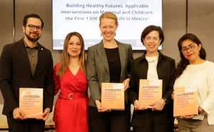 De izq a der.: Dr. Edgar Jair Mendivil, Dra. Alejandra Cantoral, Anne Mette Vega Brondbjerg, Dra. Graciela Teruel, y Fabiola Hernández. Foto: Jorge Luis Cortés.