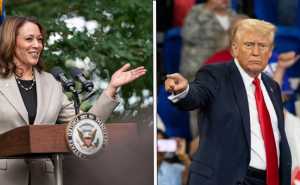 La candidata demócrata a la presidencia de Estados Unidos y actual vicepresidenta, Kamala Harris, y el candidato republicano y ex presidente, Donald Trump. Fotos: @VP