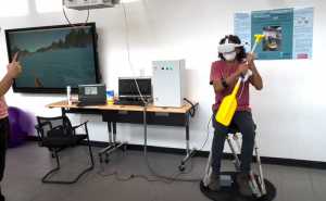 El simulador inmersivo de realidad virtual para la rehabilitación de pacientes con EVC desarrollado en la IBERO comenzará a probarse clínicamente este marzo en el Hospital General. Foto: InIAT.