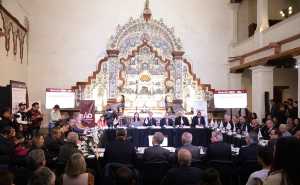 Durante el Segundo Encuentro del Clúster Universitario en el Museo de El Risco, en San Ángel. Foto Alberto Hernández Mendoza.
